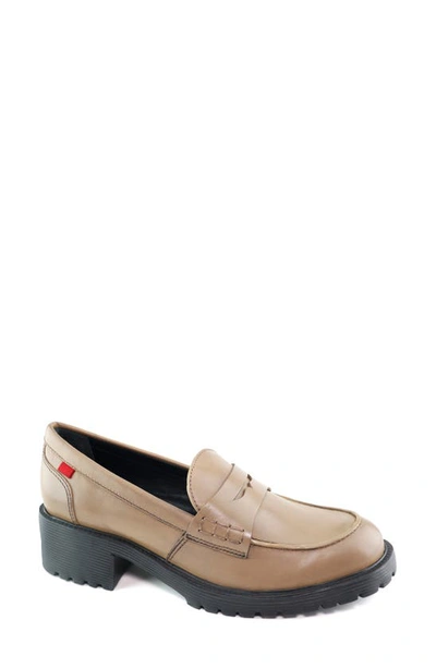 Marc Joseph New York Camden Street Lug Sole Penny Loafer In Sand Brushed Napa