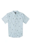Billabong Kids' Sundays Cotton Blend Button-up Shirt In Sky Blue