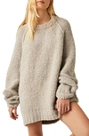 Free People Teddy Sweater Tunic In Silver Clouds