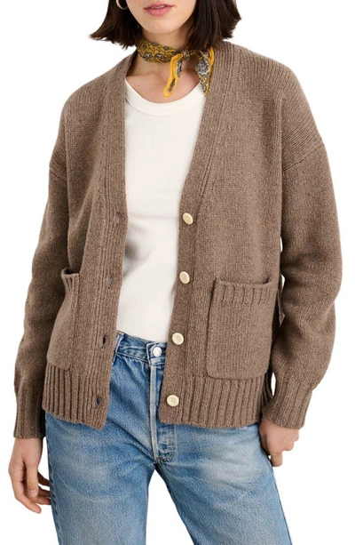 Alex Mill Emma V-neck Lambswool Blend Cardigan In Tiramisu