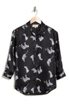 L Agence Dani Leopard Print Silk Button-up Shirt In Black/ Ivory Leopards