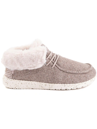 Hey Dude Britt Womens Canvas Faux Fur Booties In Multi