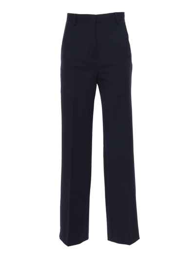 Max Mara Ultramarine Orbita Wide Leg Trousers In Blue