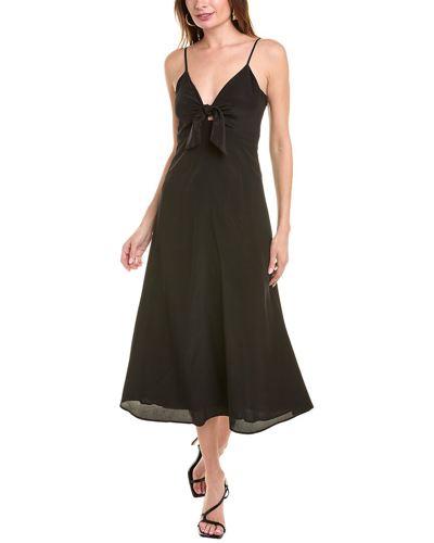 The Kooples So In Love Silk Midi Dress In Black