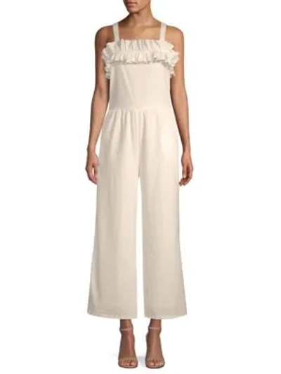 Lucca Couture Gia Ruffle-trimmed Jumpsuit In White