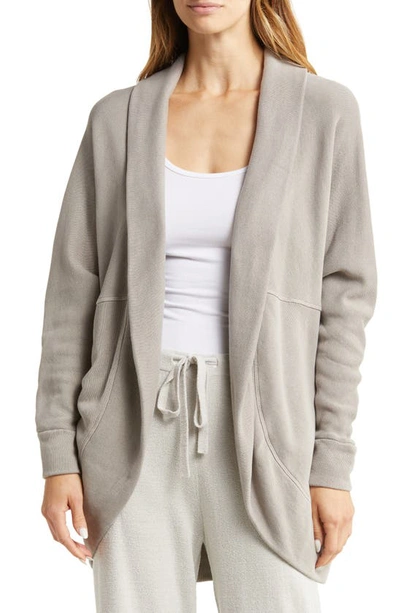 Barefoot Dreams Cotton Blend Circle Cardigan In Coal