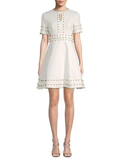 Avantlook Embellished Cut-out Dress In White