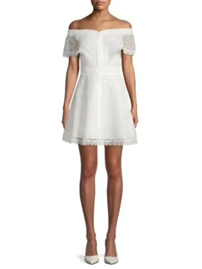 Allison New York Off-the-shoulder Lace Dress In White
