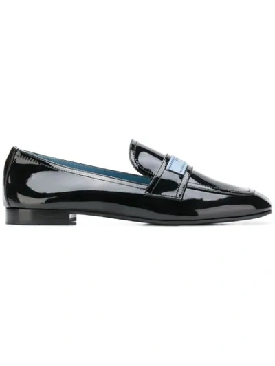 Prada Women's Logo Patent Leather Loafers In Black