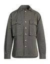 Xacus Man Shirt Military Green Size L Cotton, Linen
