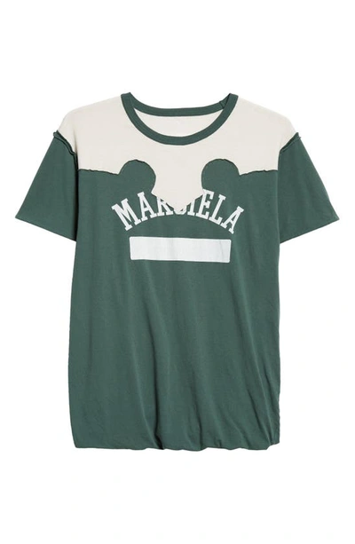 Maison Margiela Men's Deconstructed Cotton Logo T-shirt In Green