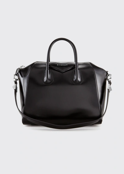 Givenchy Antigona Small Box Calf Leather Satchel Bag, Black