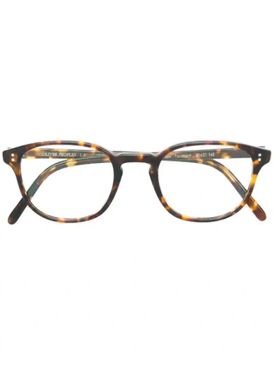 Oliver Peoples Fairmont Square Frame Glasses In Brown