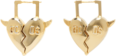 Gcds Heart Breaker Charm Earrings In Gold