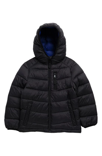 Urban Republic Kids' Hooded Packable Puffer Jacket In Black