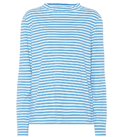 M.i.h. Jeans Emelie Striped Cotton-jersey Top In Sea Blue