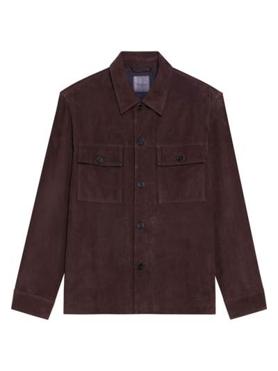 Theory Closson Suede Shirt Jacket In Mink