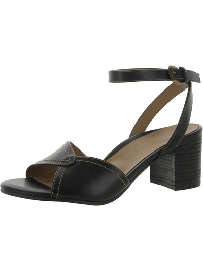 Vionic Isadora Womens Leather Open Toe Ankle Strap In Black