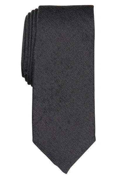 Original Penguin Parham Solid Satin Tie In Onyx