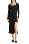 Love By Design Julia Ribbed Knit Maxi Dress In Black