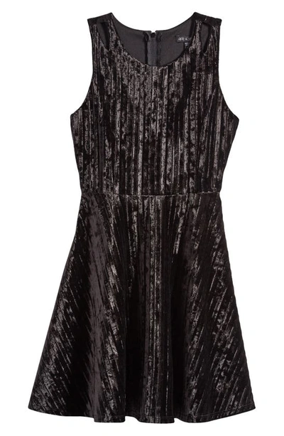 Ava & Yelly Kids' Velvet Rib Party Dress In Black