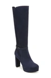 Naturalizer Fenna Knee High Boot In French Navy Blue Suede