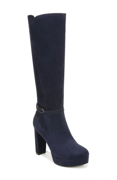 Naturalizer Fenna Knee High Boot In French Navy Blue Suede