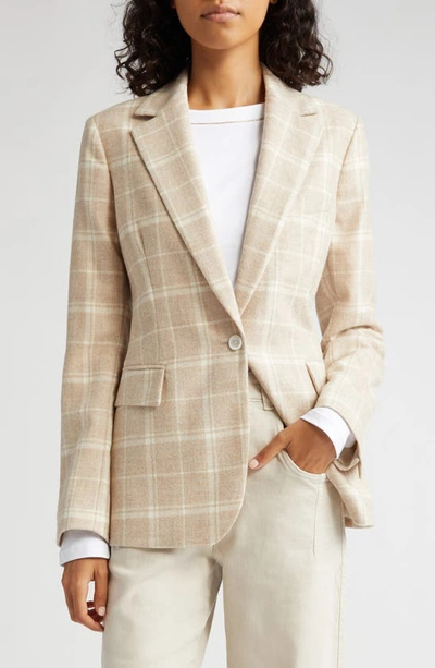 Eleventy Plaid Wool Blend Blazer In Sabbia