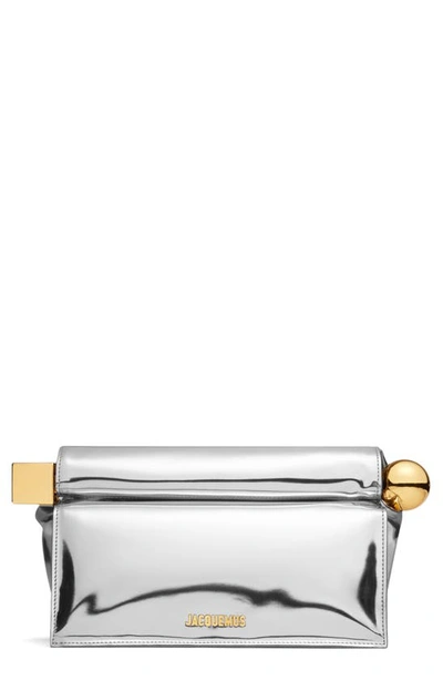 Jacquemus La Petite Pochette Clutch Bag In Silver 980