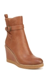 Zodiac Ina Wedge Bootie In Brown Leather
