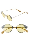 Fendi 51mm Cat Eye Sunglasses In Silv Gold