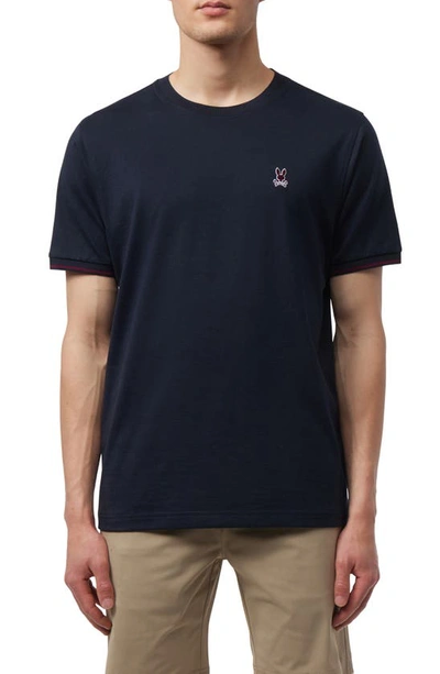 Psycho Bunny Lambert Logo Embroidered Pima Cotton T-shirt In Navy