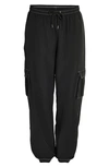 Noisy May Kirby Cargo Joggers In Black Detail White C
