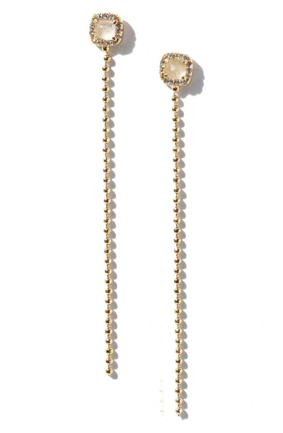 Miranda Frye Florence Moonstone Linear Earrings In Gold
