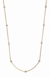 Miranda Frye Amy Cubic Zirconia Station Chain Necklace In Gold