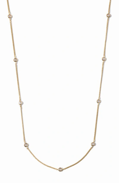 Miranda Frye Amy Cubic Zirconia Station Chain Necklace In Gold
