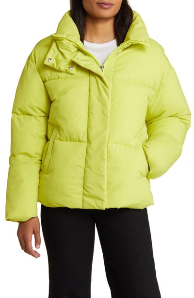 Sam Edelman Stand Collar Puffer Jacket In Sam Green