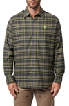 Psycho Bunny Forreston Plaid Flannel Button-up Shirt In Navy