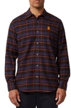 Psycho Bunny Forreston Plaid Flannel Button-up Shirt In Black