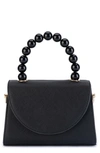 Olga Berg Wendy Acrylic Bead Top Handle Bag In Black