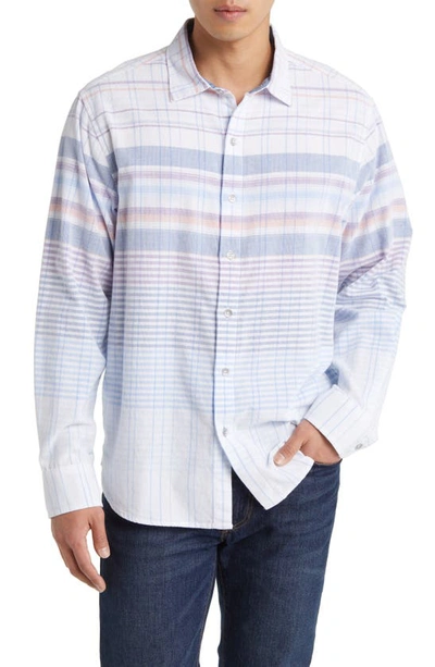 Tommy Bahama Coastline Horizon Stripe Corduroy Button-up Shirt In White