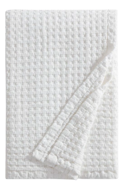 Dkny Waffle Cotton Throw Blanket In White