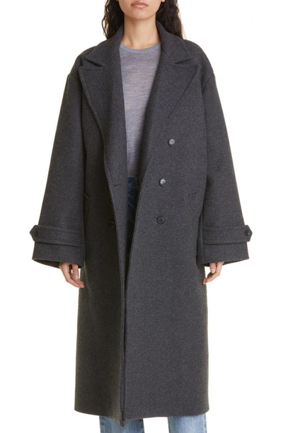 Nili Lotan Georgio Oversize Wool Coat In Heather Grey