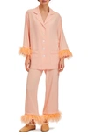 Sleeper Party Double Feather Pajamas In Peach