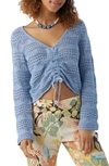 O'neill Harbor Open Stitch Cinch Front Sweater In Chambray