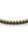 Hautecarat Round Cut Lab Created Black Diamond 14k Gold Tennis Bracelet In 14k Yellow Gold