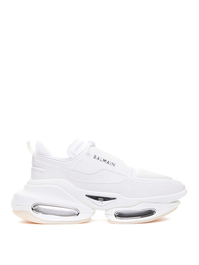Balmain White B-bold Sneakers In Blanco