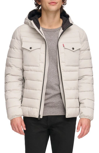 Levi's® Stretch Hooded Puffer Jacket In Ice