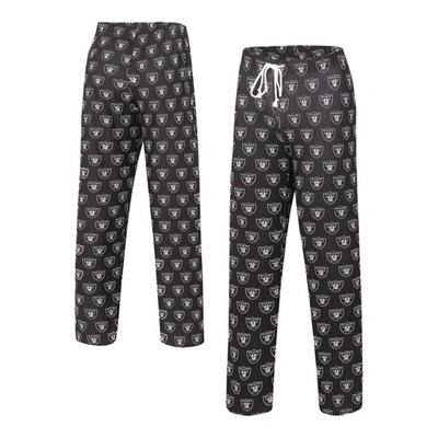 Concepts Sport Black Las Vegas Raiders Gauge Allover Print Sleep Pants