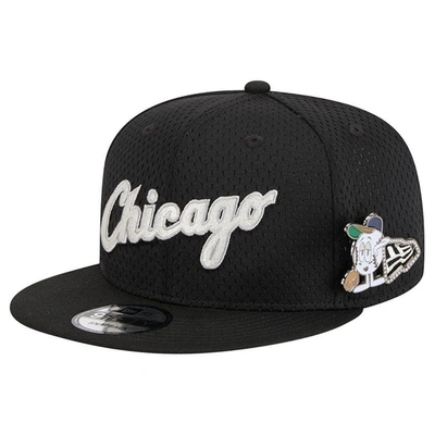 New Era Black Chicago White Sox Post Up Pin 9fifty Snapback Hat